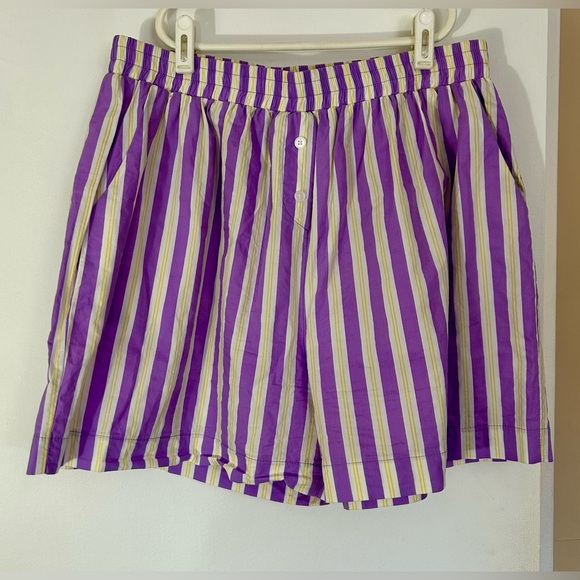 The Frankie Shop Purple, Yellow and White Striped Shirt & Shorts Set Women’s - Picture 12 of 13